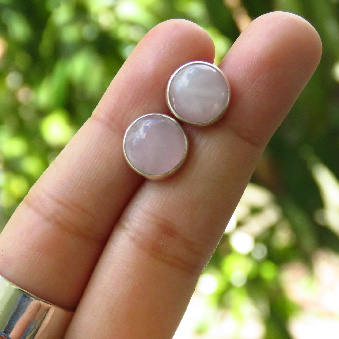 ARETES CUARZO ROSA