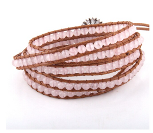 BRAZALETE WRAP CUARZO ROSA