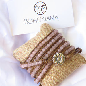 BRAZALETE WRAP CUARZO ROSA