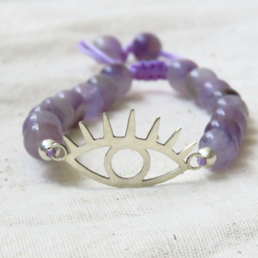 PULSERA OJO AMATISTA LILA